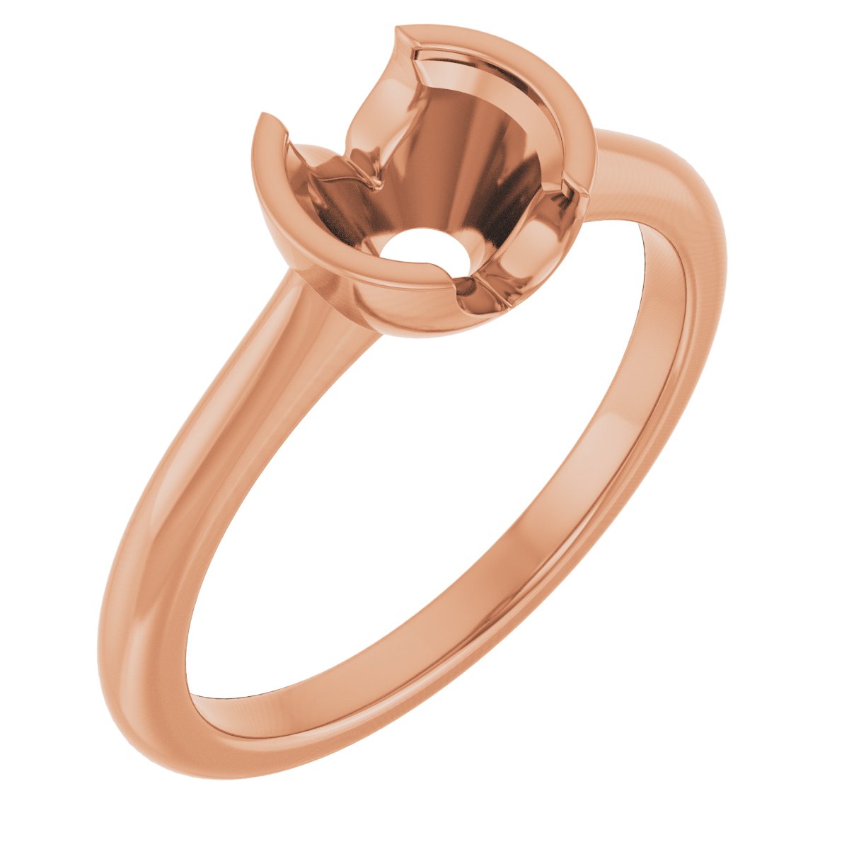 Half-Bezel Solitaire Engagement Ring