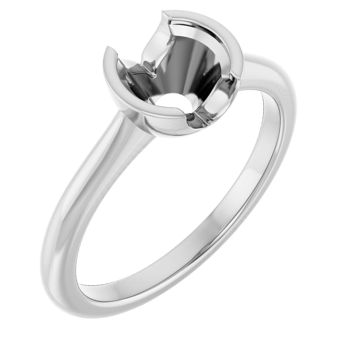 Half-Bezel Solitaire Engagement Ring