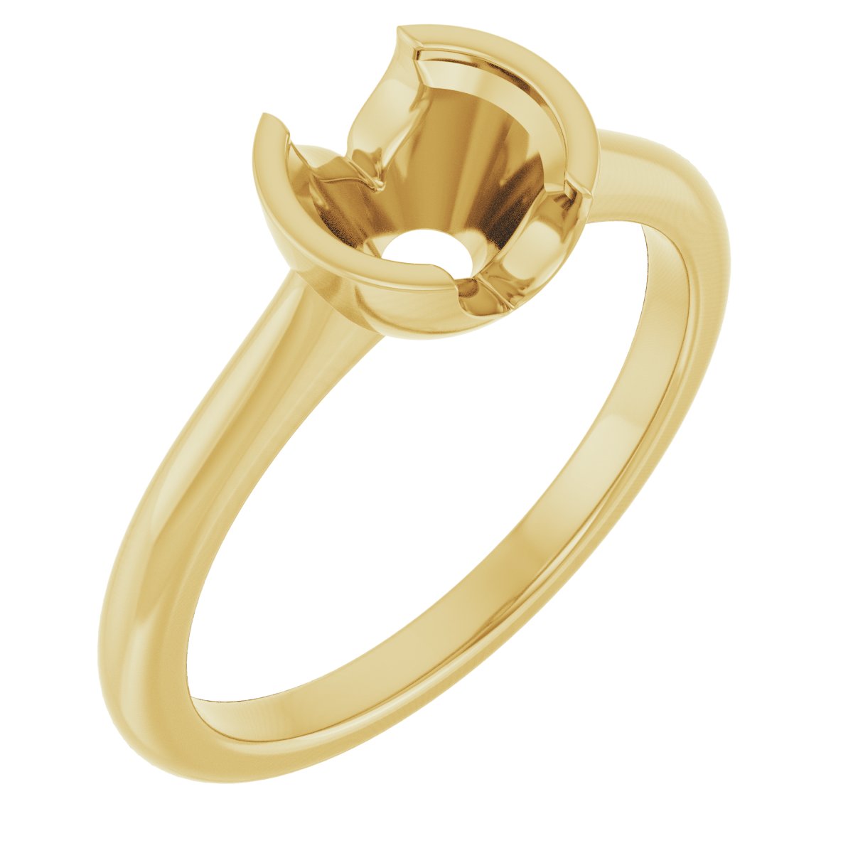 Half-Bezel Solitaire Engagement Ring
