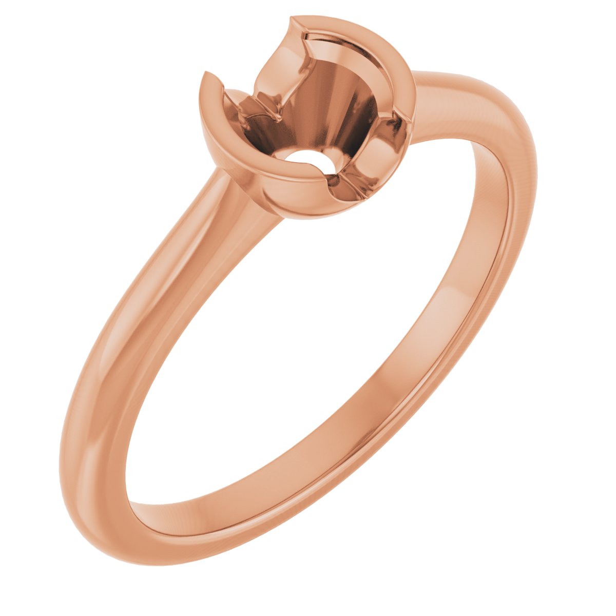 Half-Bezel Solitaire Engagement Ring