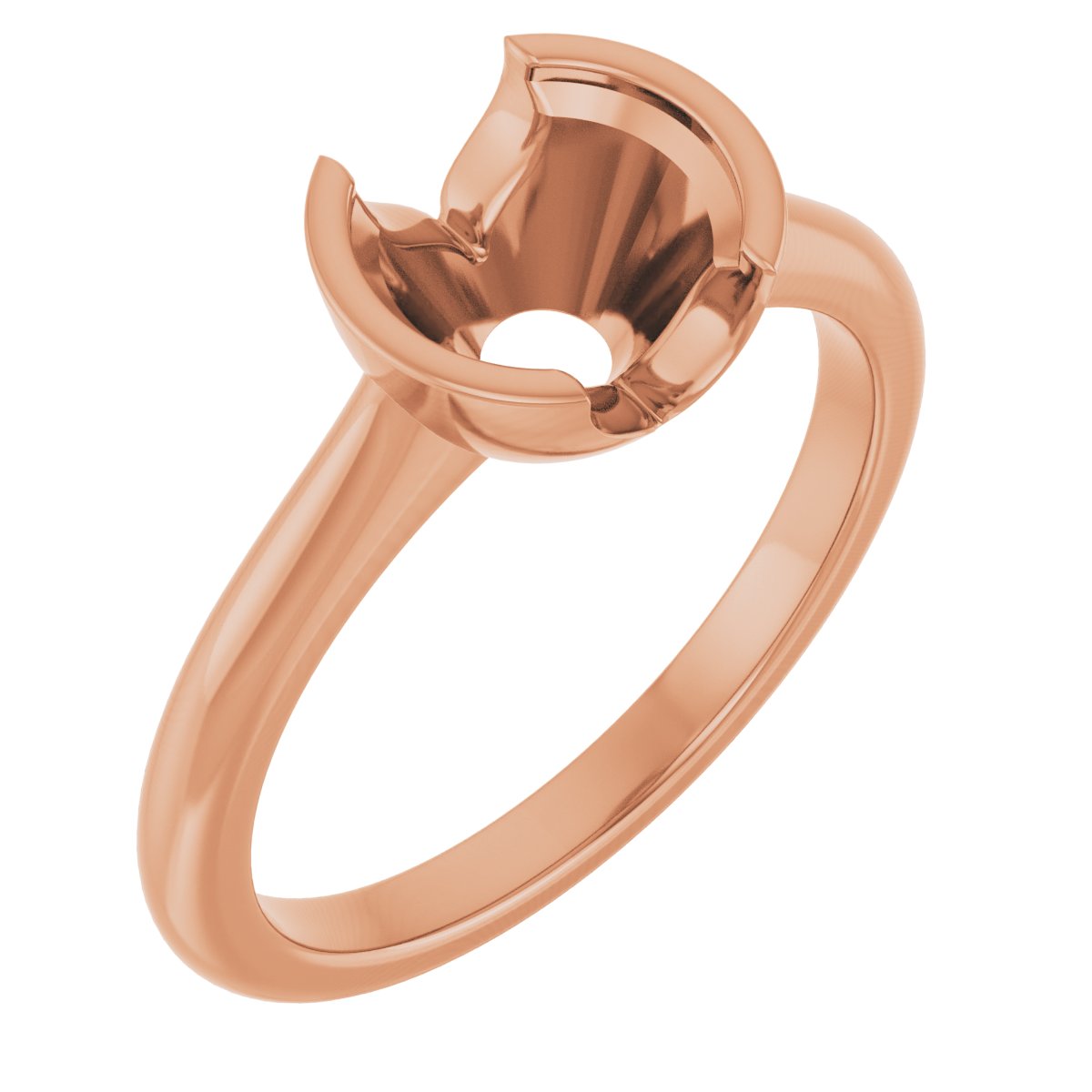 Half-Bezel Solitaire Engagement Ring