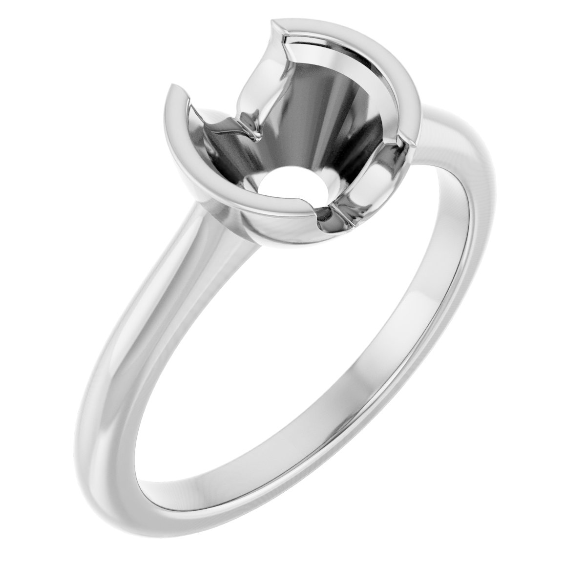 Half-Bezel Solitaire Engagement Ring