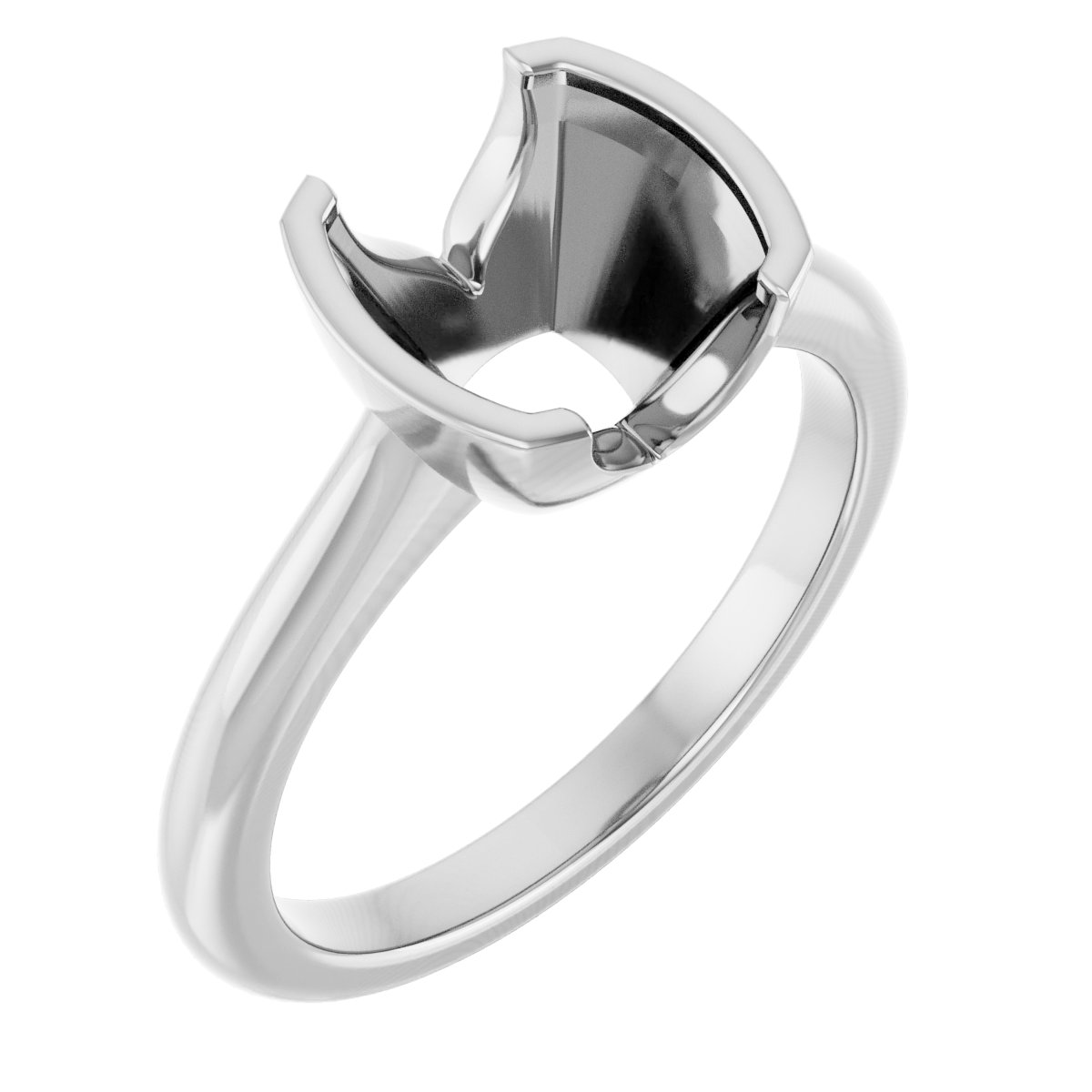 Half-Bezel Solitaire Engagement Ring
