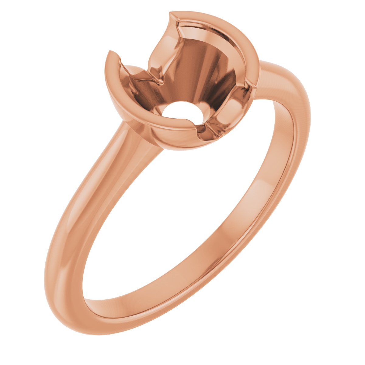 Half-Bezel Solitaire Engagement Ring