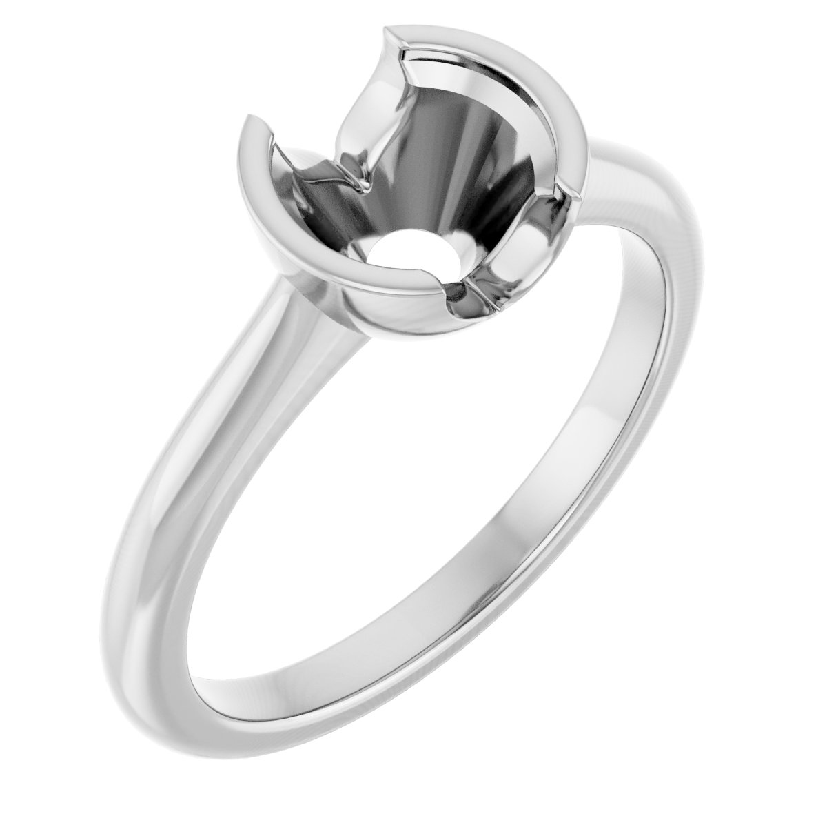 Half-Bezel Solitaire Engagement Ring