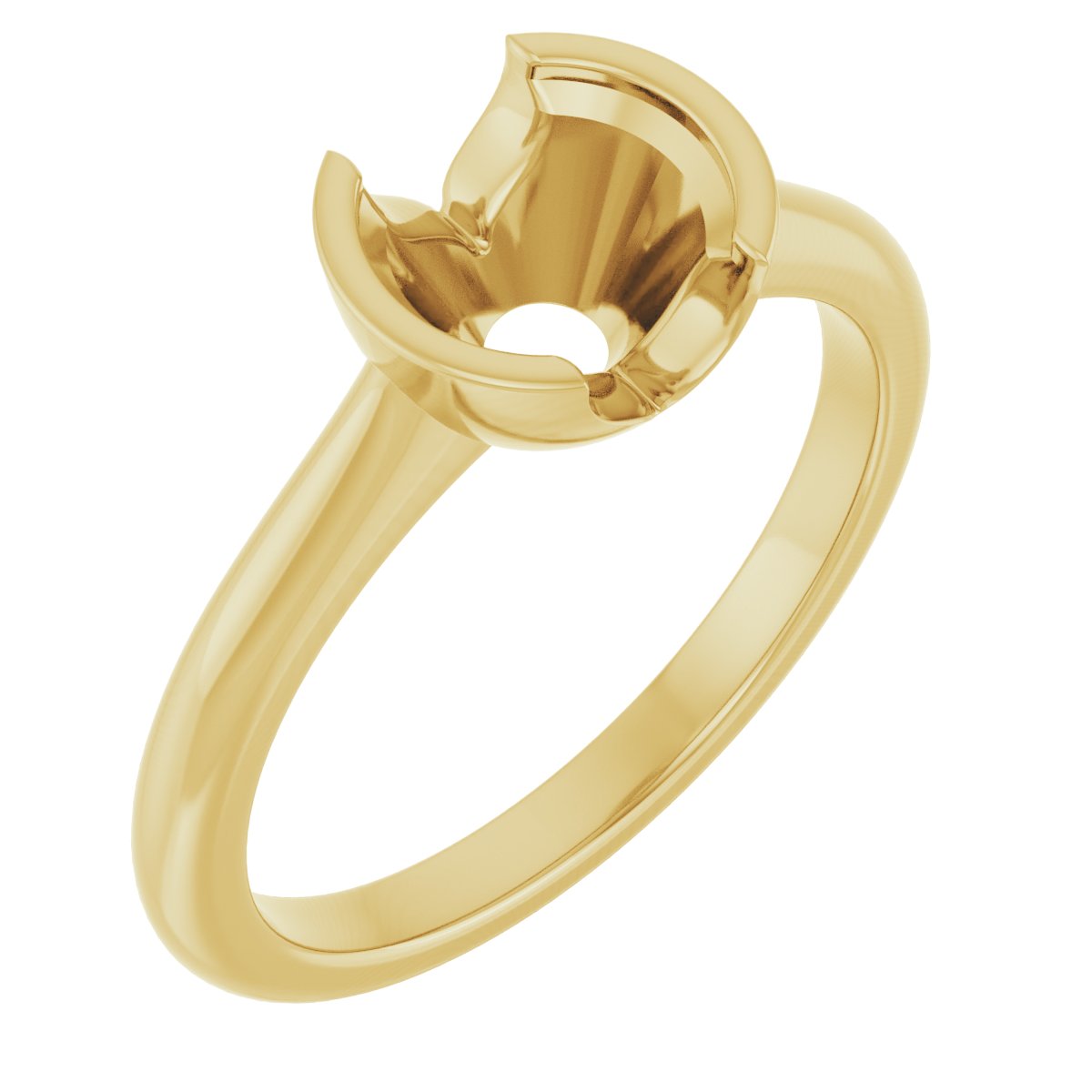 Half-Bezel Solitaire Engagement Ring