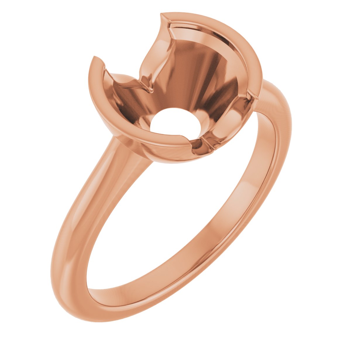 Half-Bezel Solitaire Engagement Ring