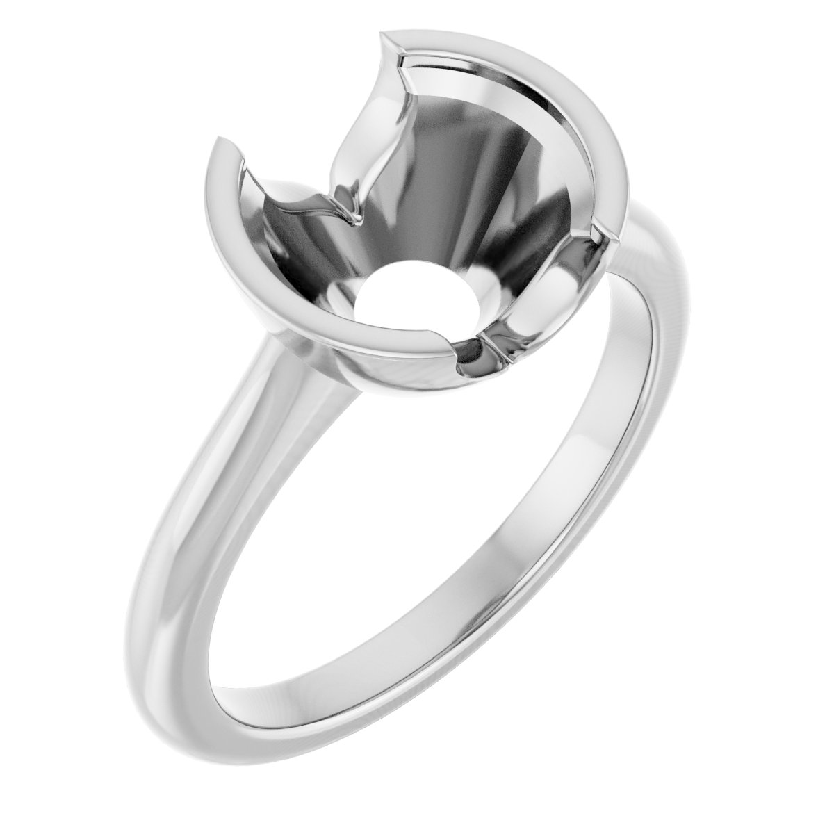 Half-Bezel Solitaire Engagement Ring