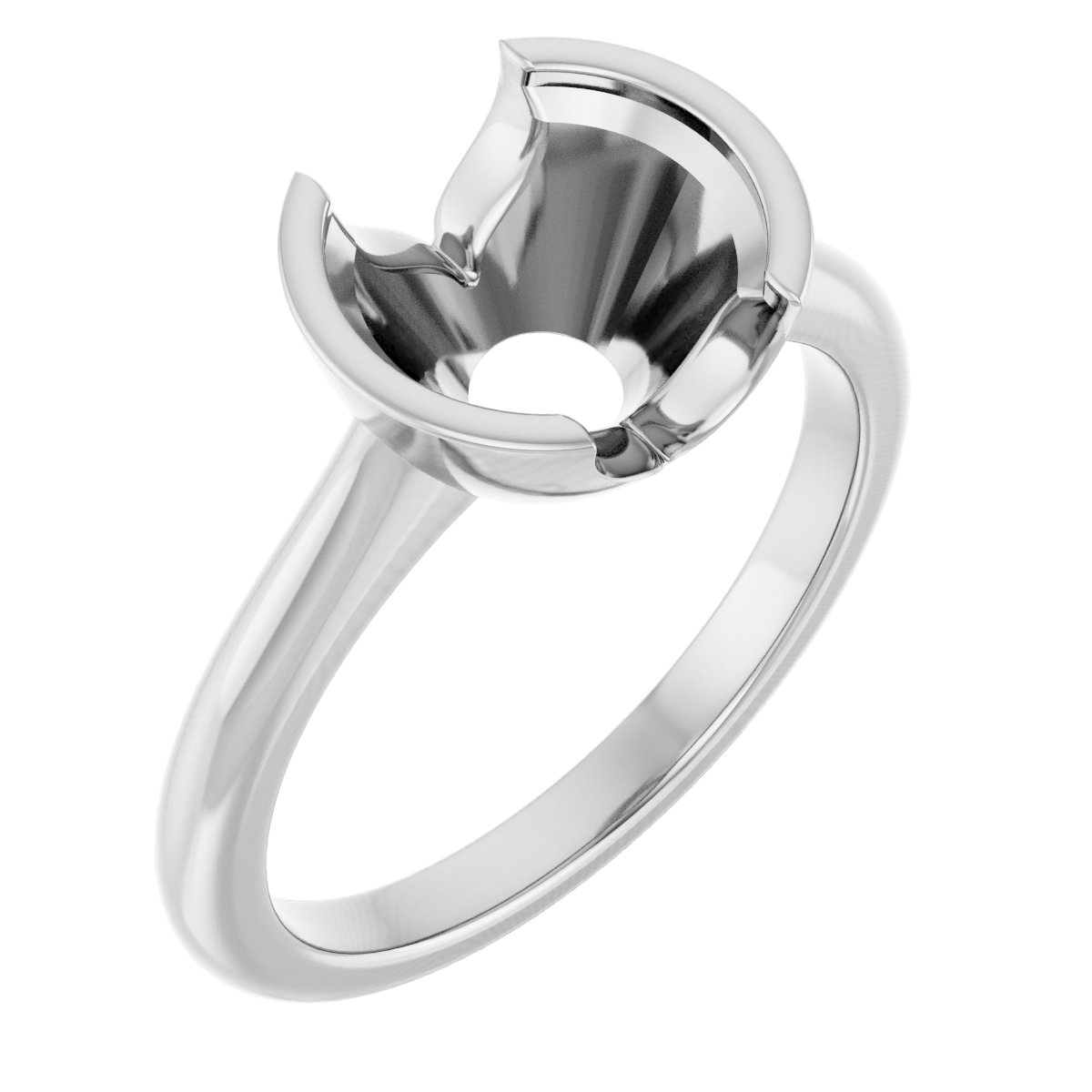 Half-Bezel Solitaire Engagement Ring