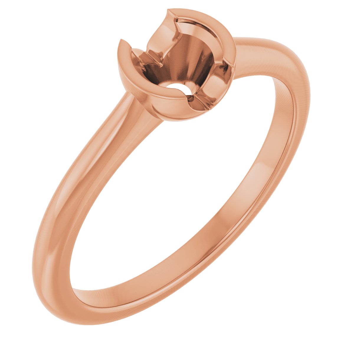 Half-Bezel Solitaire Engagement Ring