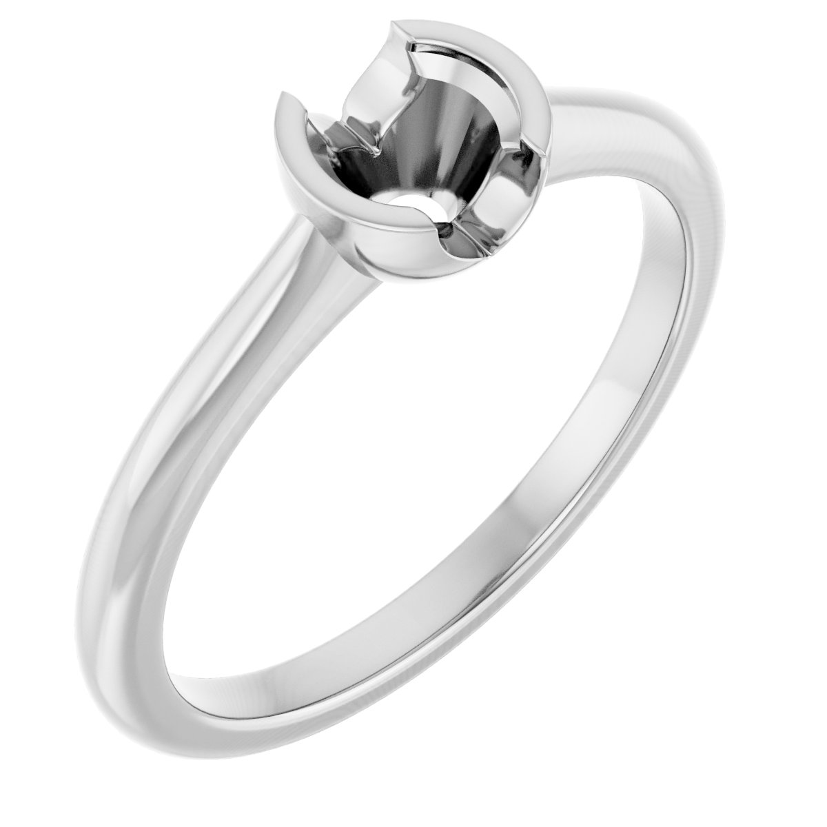 Half-Bezel Solitaire Engagement Ring