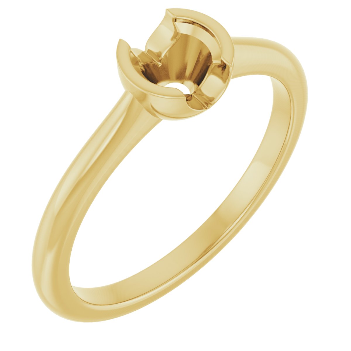Half-Bezel Solitaire Engagement Ring