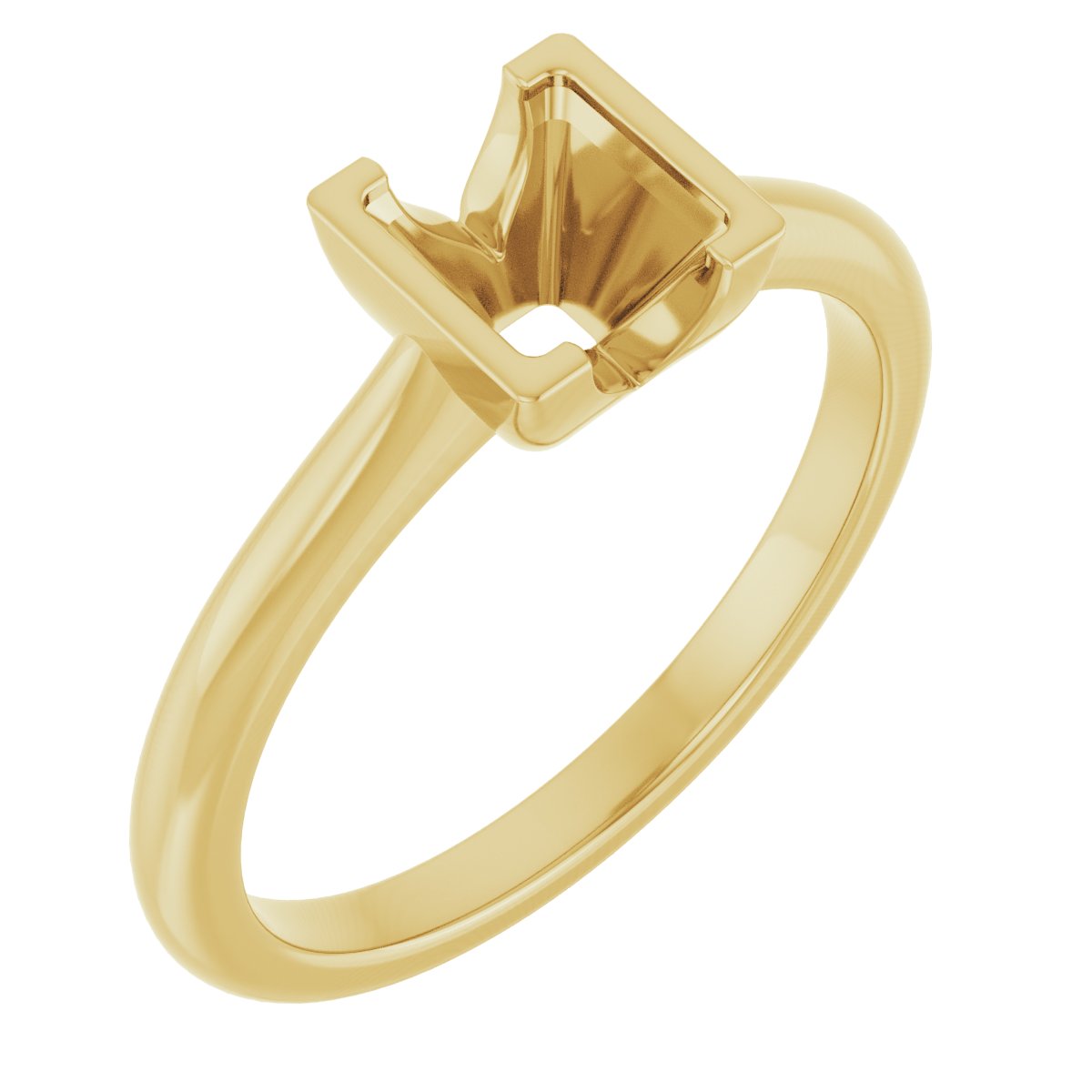 Half-Bezel Solitaire Engagement Ring