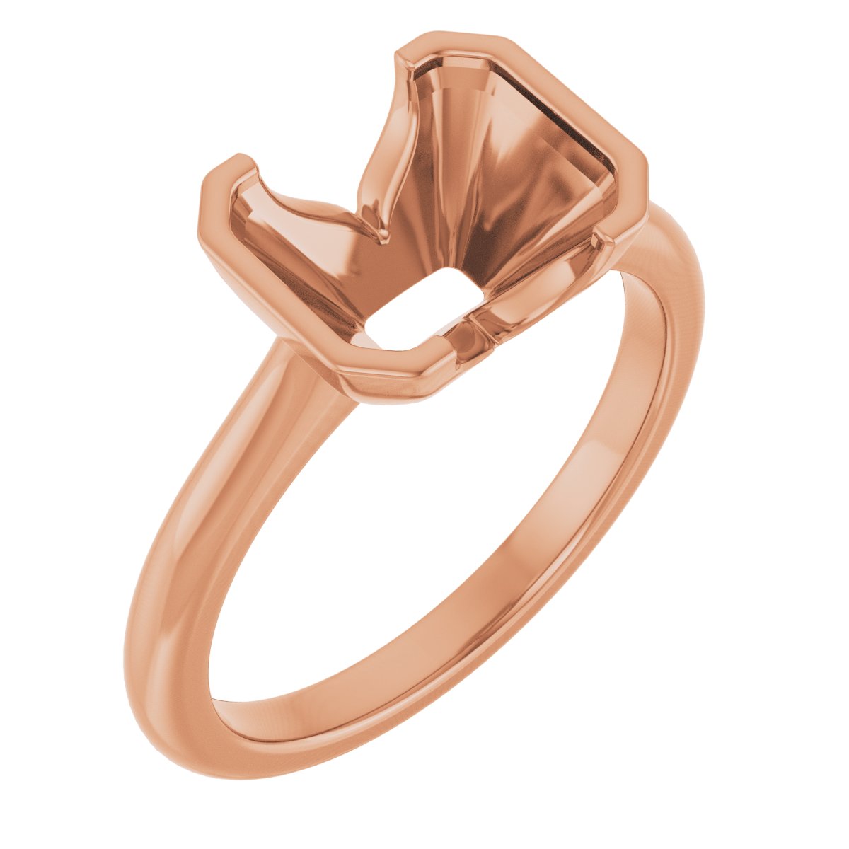 Half-Bezel Solitaire Engagement Ring
