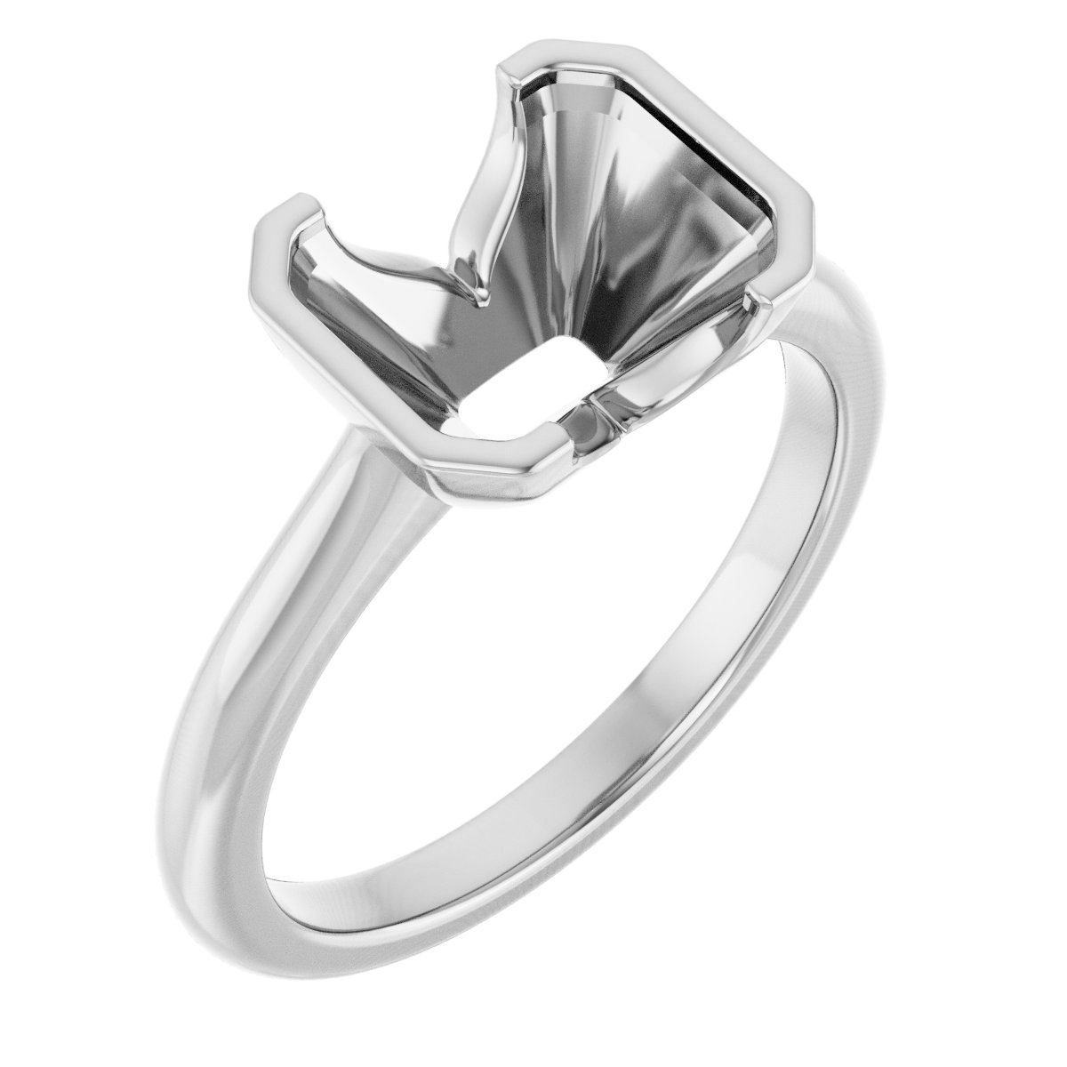 Half-Bezel Solitaire Engagement Ring