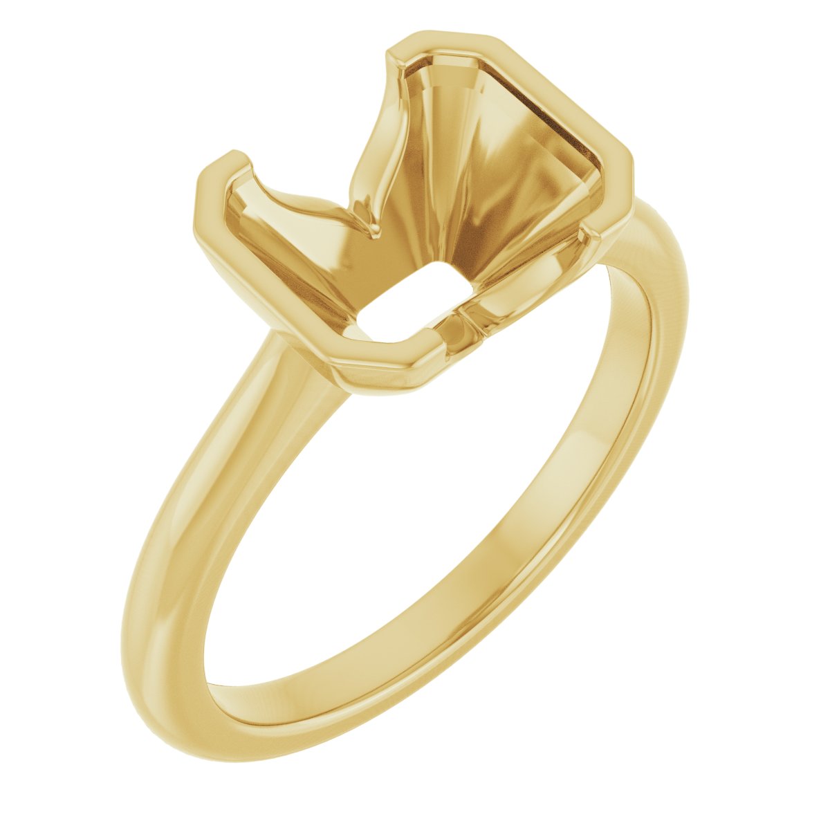 Half-Bezel Solitaire Engagement Ring