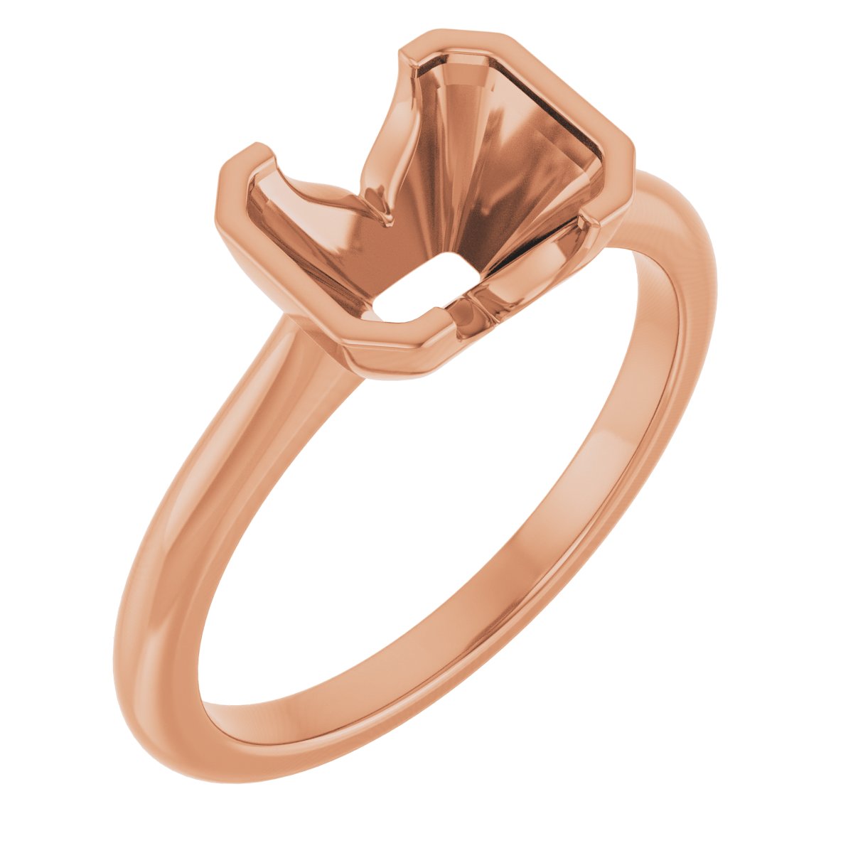Half-Bezel Solitaire Engagement Ring