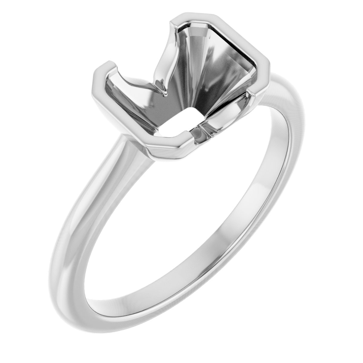 Half-Bezel Solitaire Engagement Ring