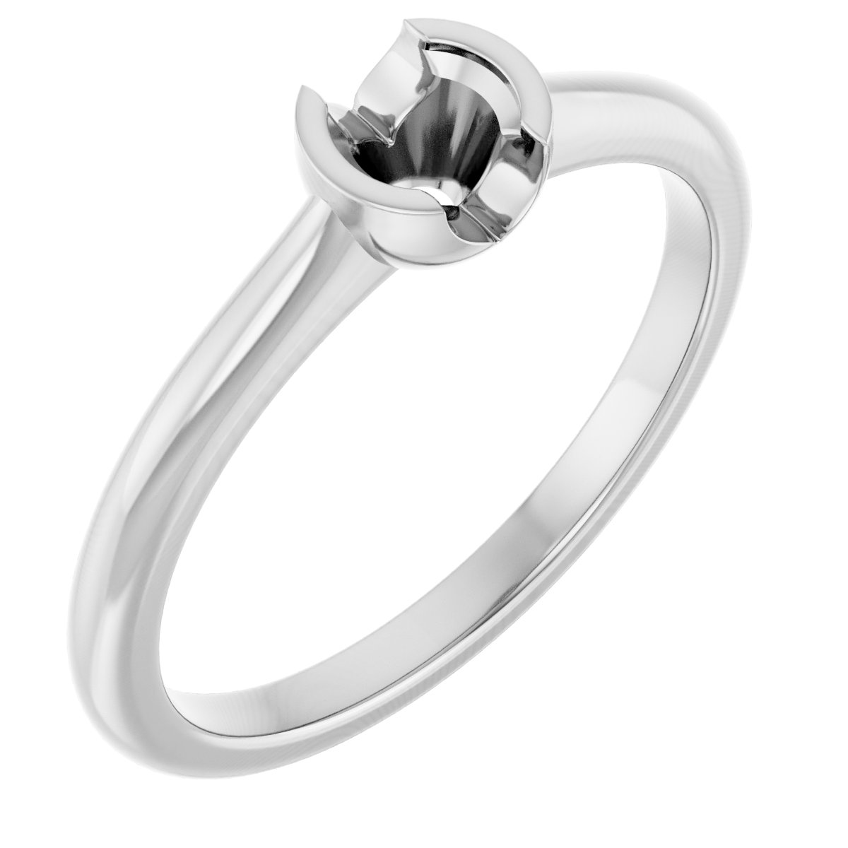 Half-Bezel Solitaire Engagement Ring