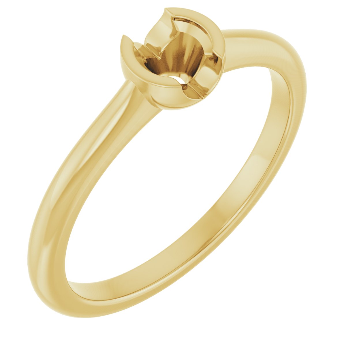 Half-Bezel Solitaire Engagement Ring