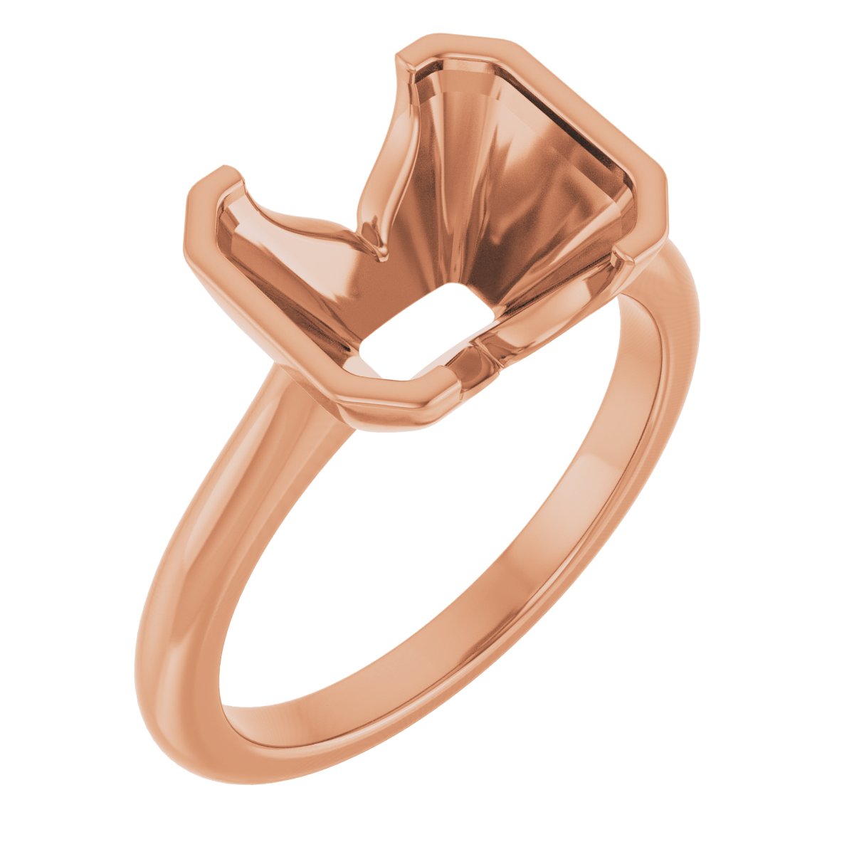 Half-Bezel Solitaire Engagement Ring