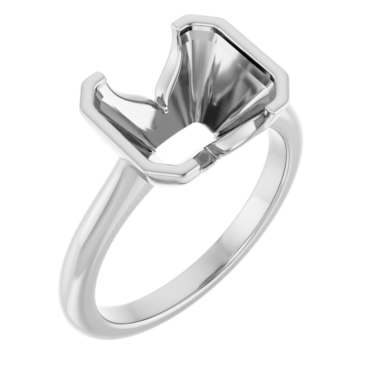 Half-Bezel Solitaire Engagement Ring