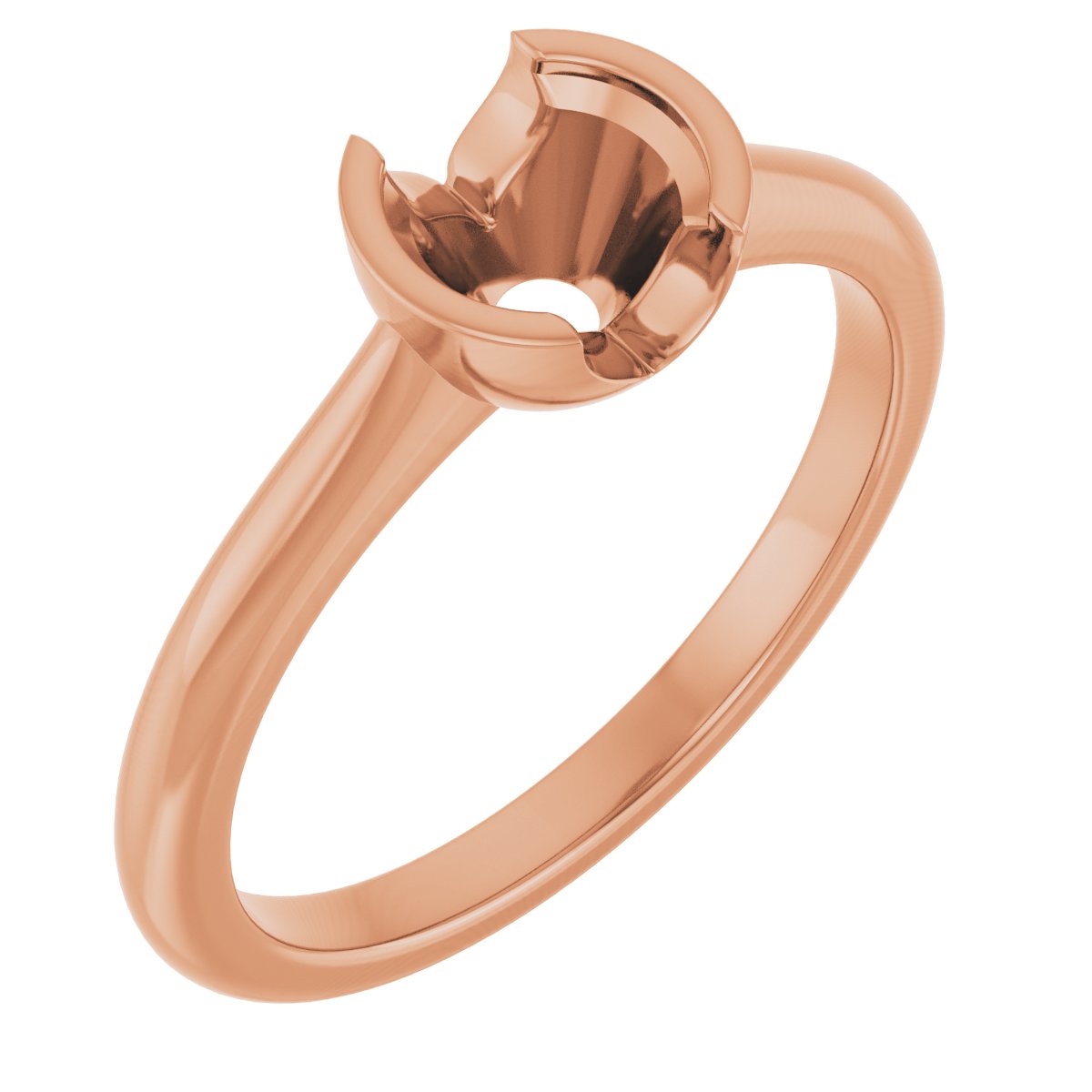 Half-Bezel Solitaire Engagement Ring