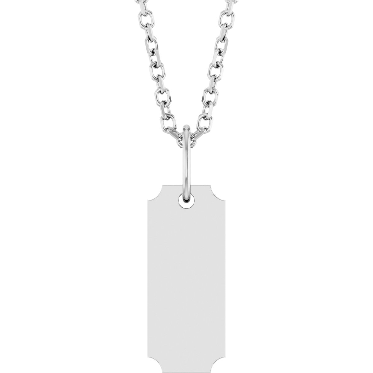 Sterling Silver Engravable Dog Tag 16-18" Necklace