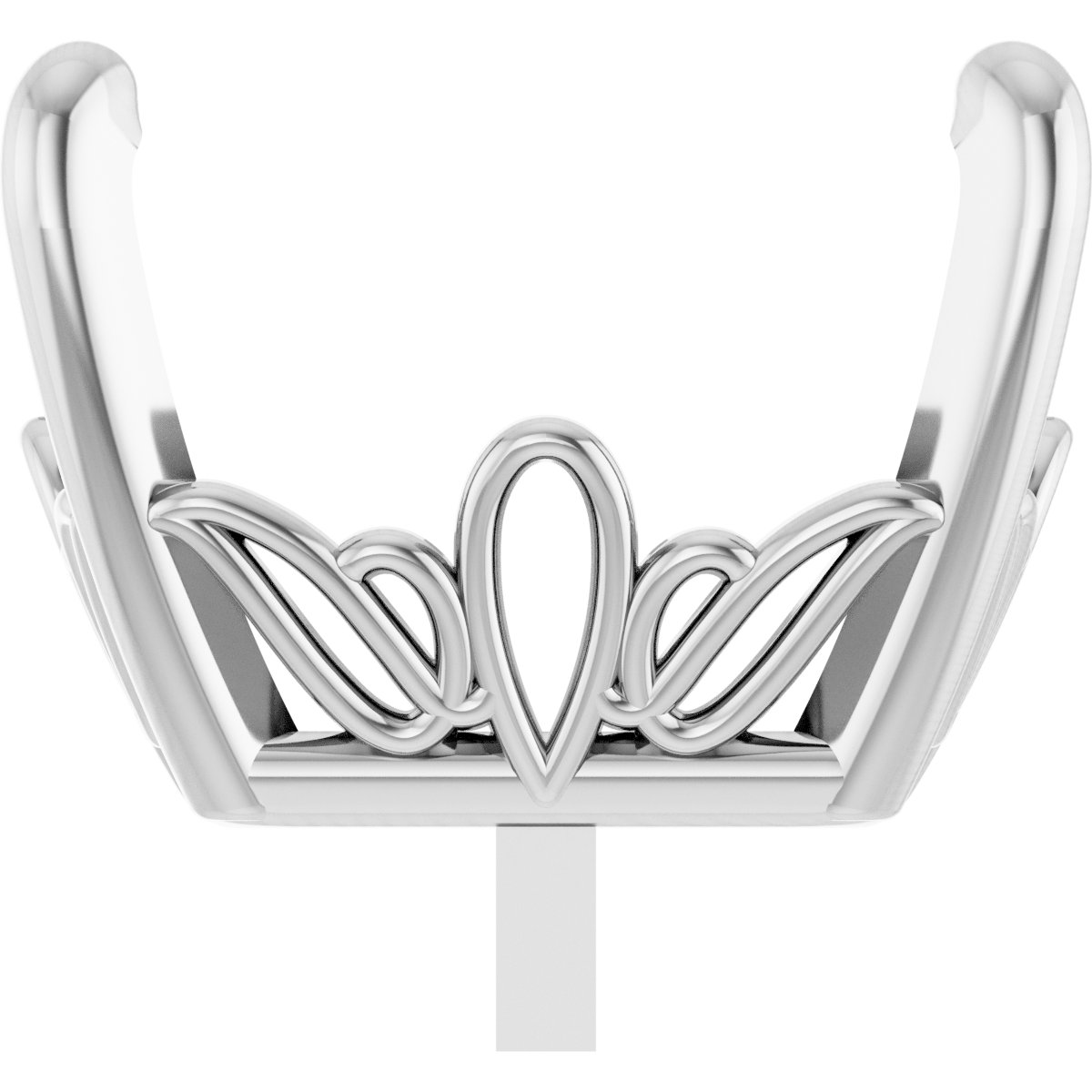 4-Prong Tapered Scroll Peg Setting