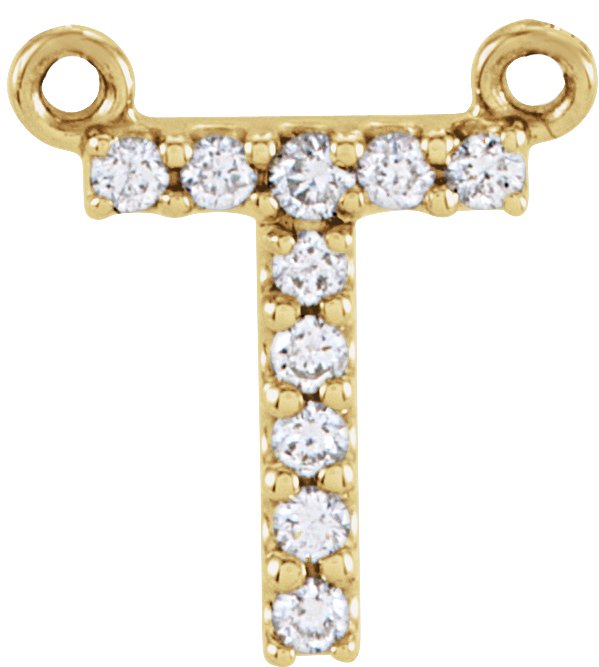 Accented Block Initial Necklace Center