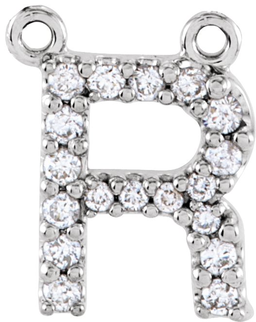 Accented Block Initial Necklace Center