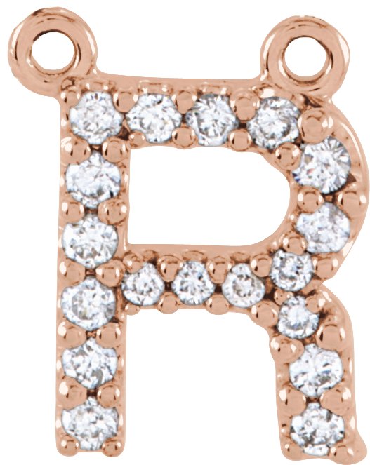 Accented Block Initial Necklace Center