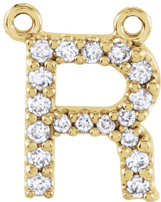 Accented Block Initial Necklace Center