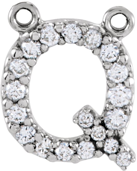 Accented Block Initial Necklace Center