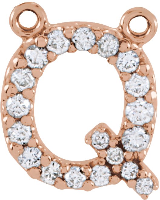 Accented Block Initial Necklace Center