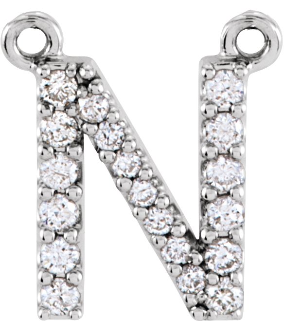 Accented Block Initial Necklace Center
