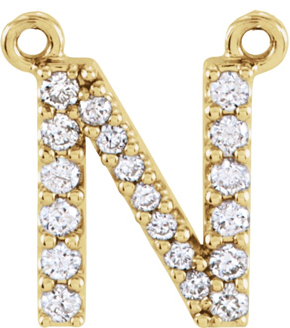 Accented Block Initial Necklace Center