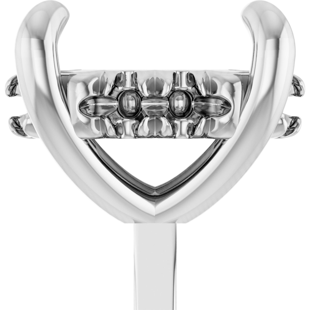 4-Prong Pre-Notched Claw Hidden Halo-Style Peg Setting