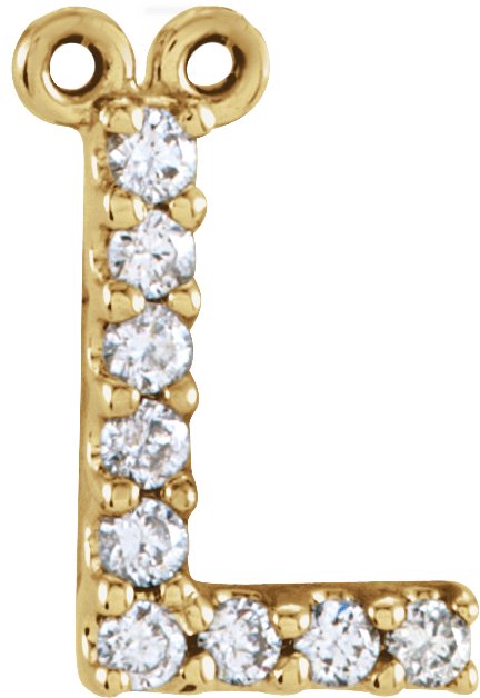 Accented Block Initial Necklace Center