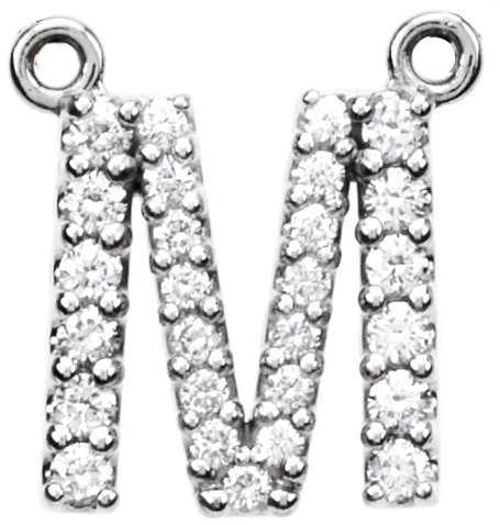 Accented Block Initial Necklace Center