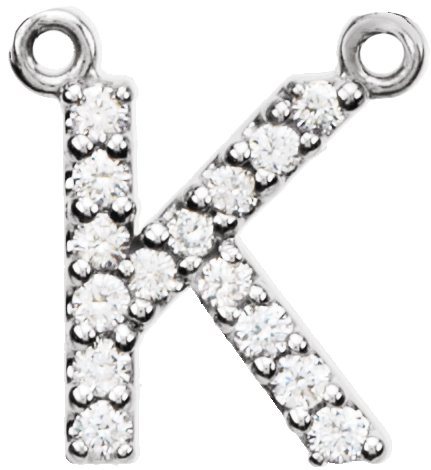Accented Block Initial Necklace Center