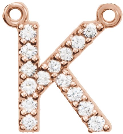 Accented Block Initial Necklace Center