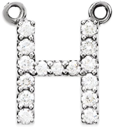 Accented Block Initial Necklace Center