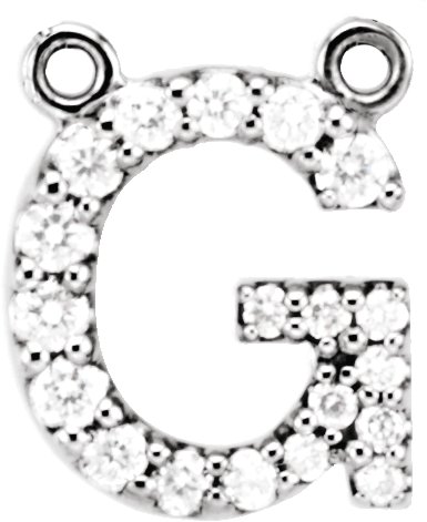 Accented Block Initial Necklace Center