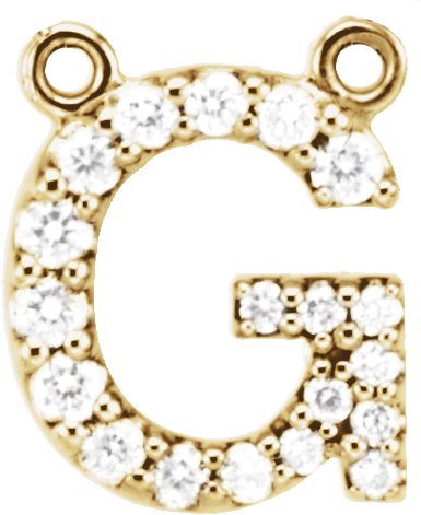 Accented Block Initial Necklace Center