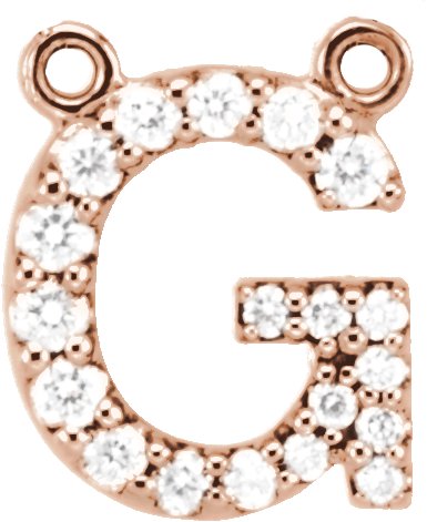 Accented Block Initial Necklace Center