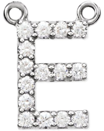Accented Block Initial Necklace Center