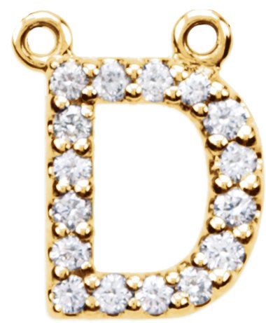 Accented Block Initial Necklace Center