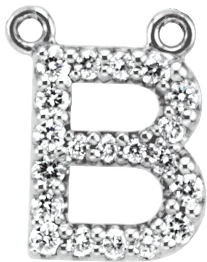 Accented Block Initial Necklace Center
