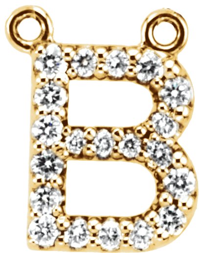Accented Block Initial Necklace Center